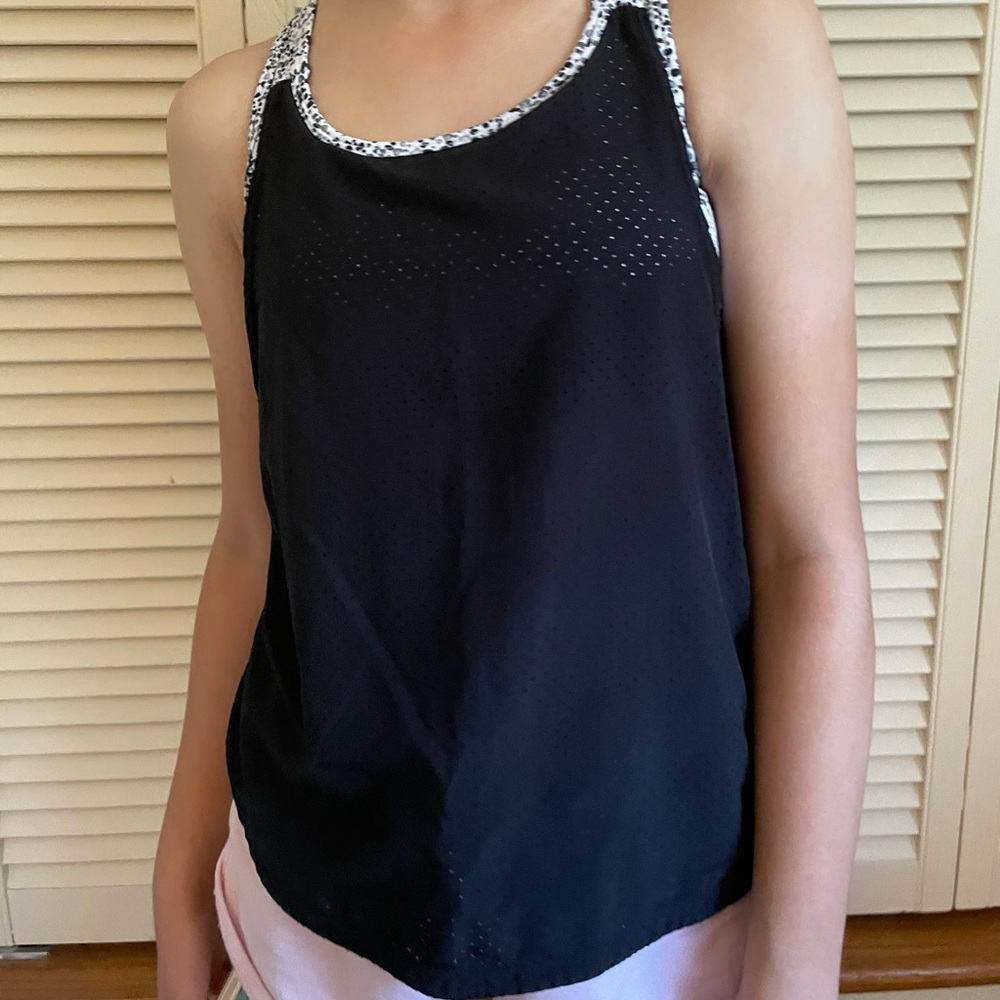 Girls Athletic Tank Top With Built in Sports Bra